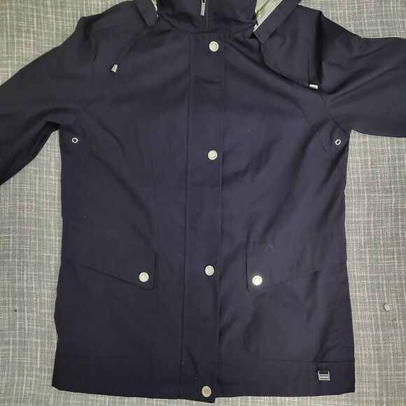 MACKINTOSH New England Rain Wind Breaker Jacket Removable Hood Navy Women's S - Picture 15 of 16